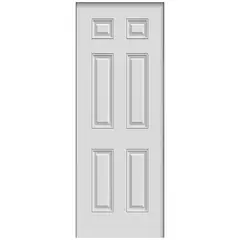 HOLZTEK - Puerta Acero 75x210 cm 6 Paneles Blanco