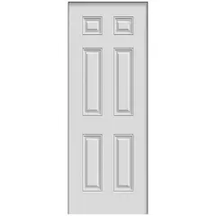 HOLZTEK - Puerta Acero 70x210 cm 6 Paneles Blanco