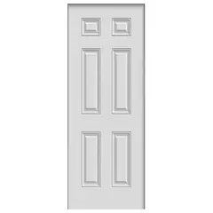 HOLZTEK - Puerta Acero 95x200 cm 6 Paneles Blanco