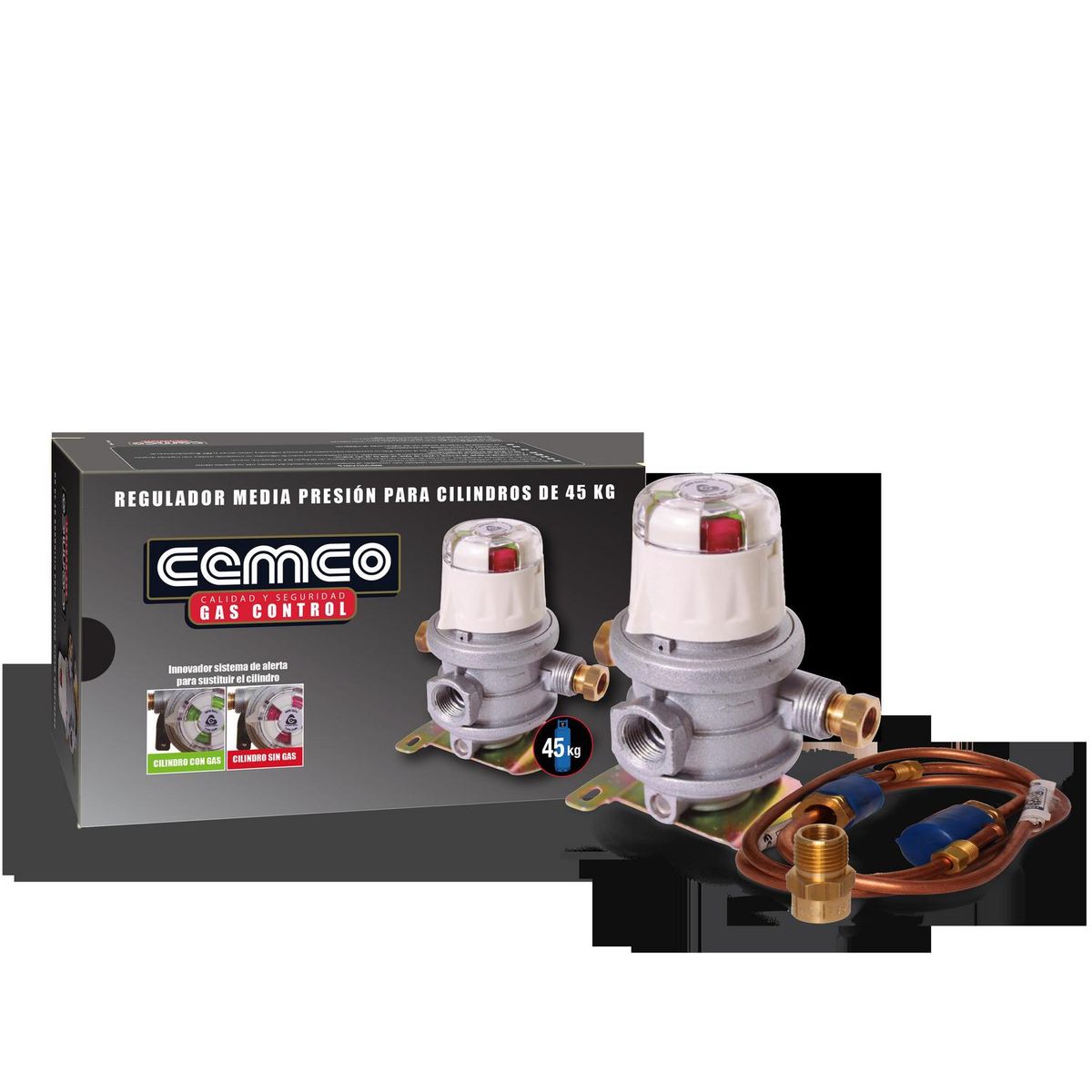 CEMCO - Regulador de 45 kg con indicador de llenado