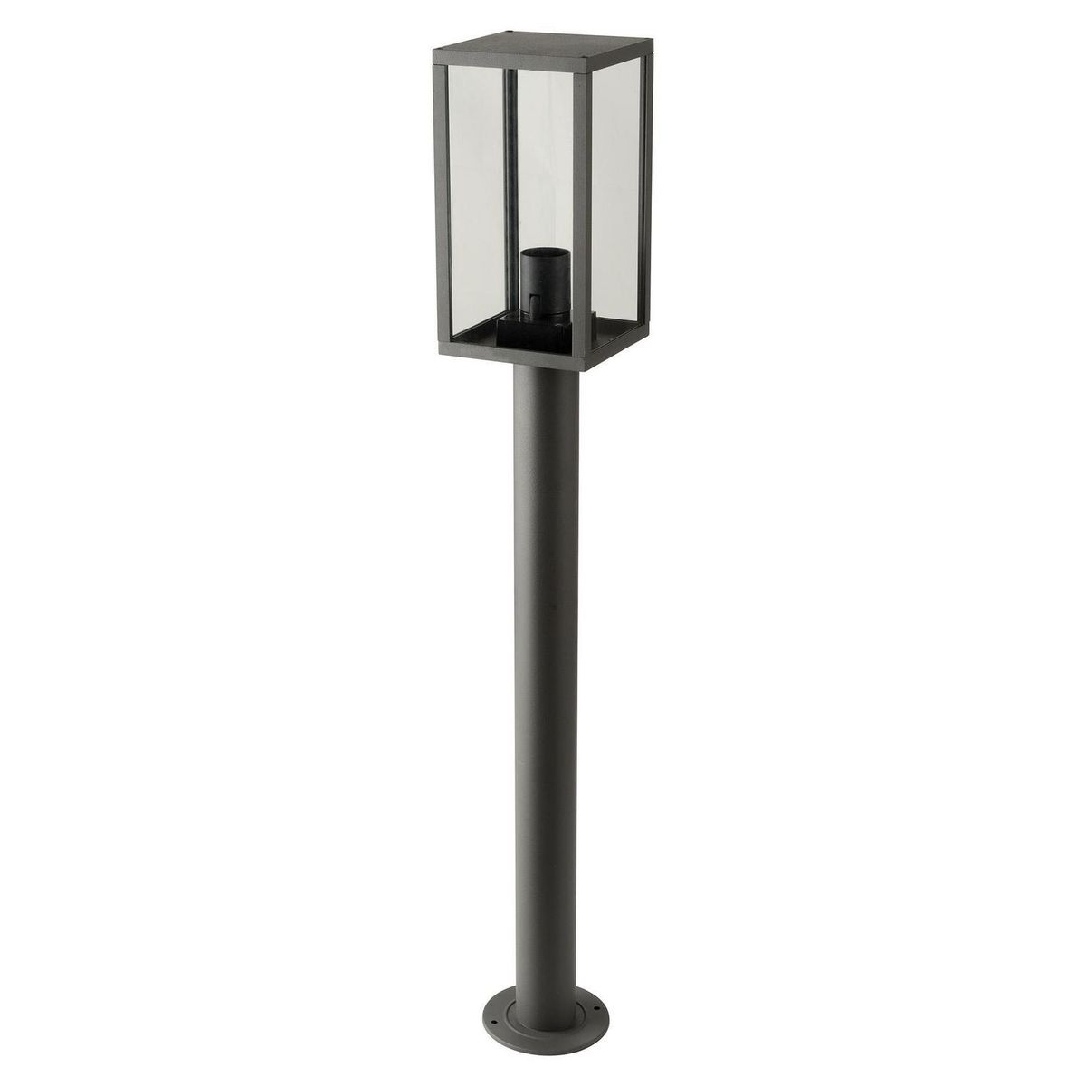 BP ILUMINACION - Farol poste Varina aluminio vidrio IP44 H80CM 12x12 cm negro E27