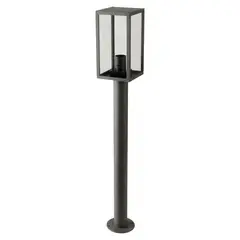 BP ILUMINACION - Farol poste Varina aluminio vidrio IP44 H80CM 12x12 cm negro E27
