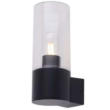 Aplique exterior Pietra pc aluminio IP44 diametro 10cm H 23cm negr E27