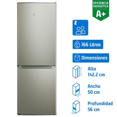 Refrigerador Bottom Freezer Fro Directo 166 Litros Silver MED165S