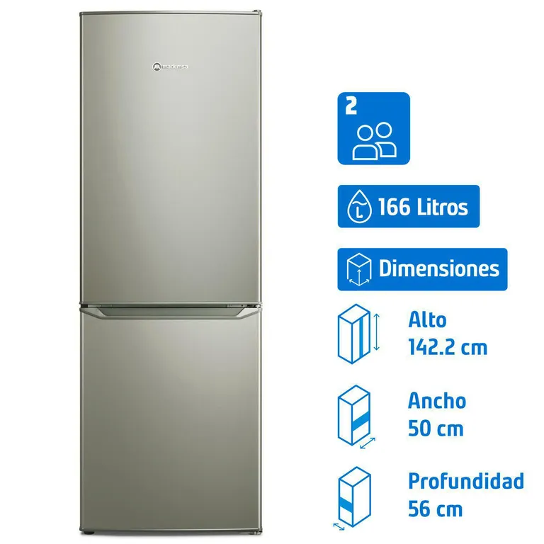 Refrigerador Bottom Freezer Frio Directo 179 Litros Inox MED165S