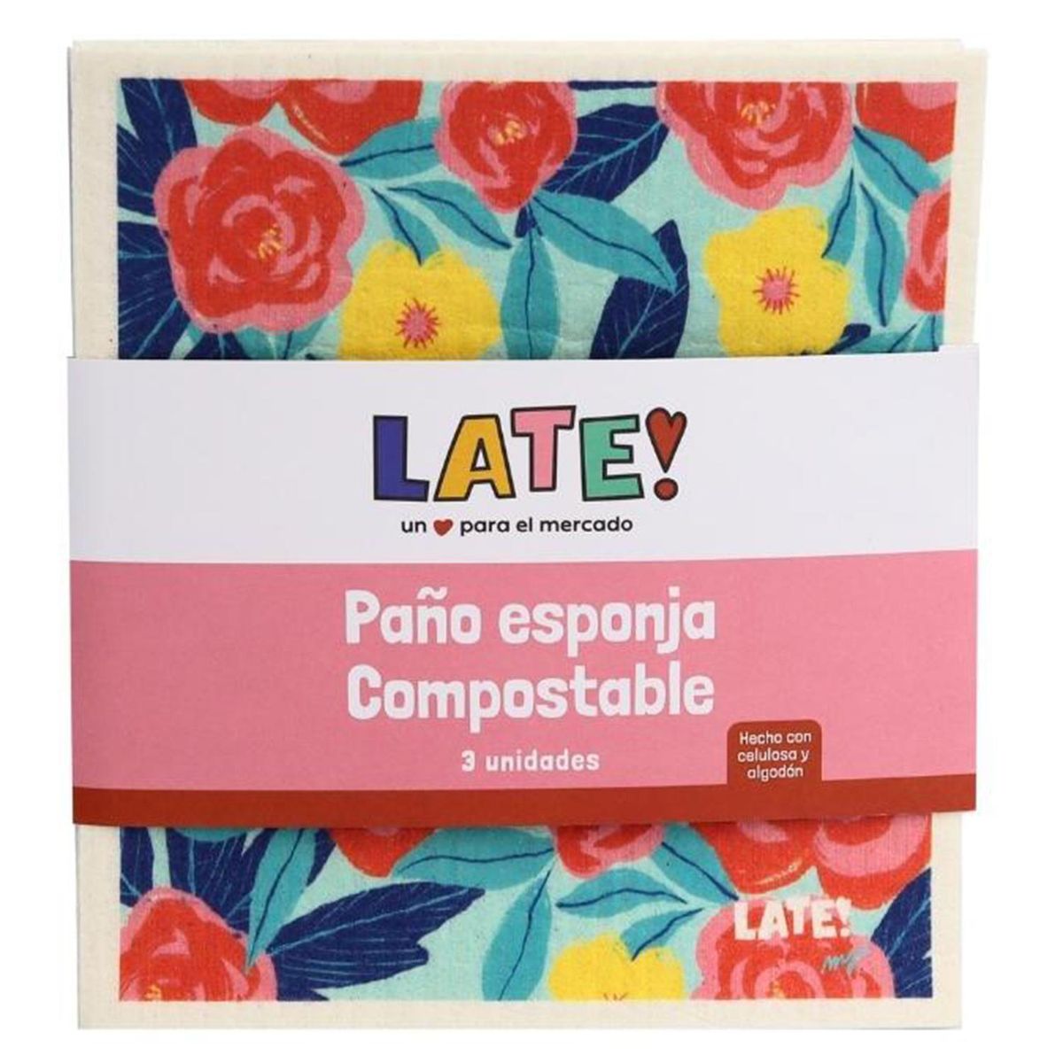 LATE - Paño esponja compostable 3 unid
