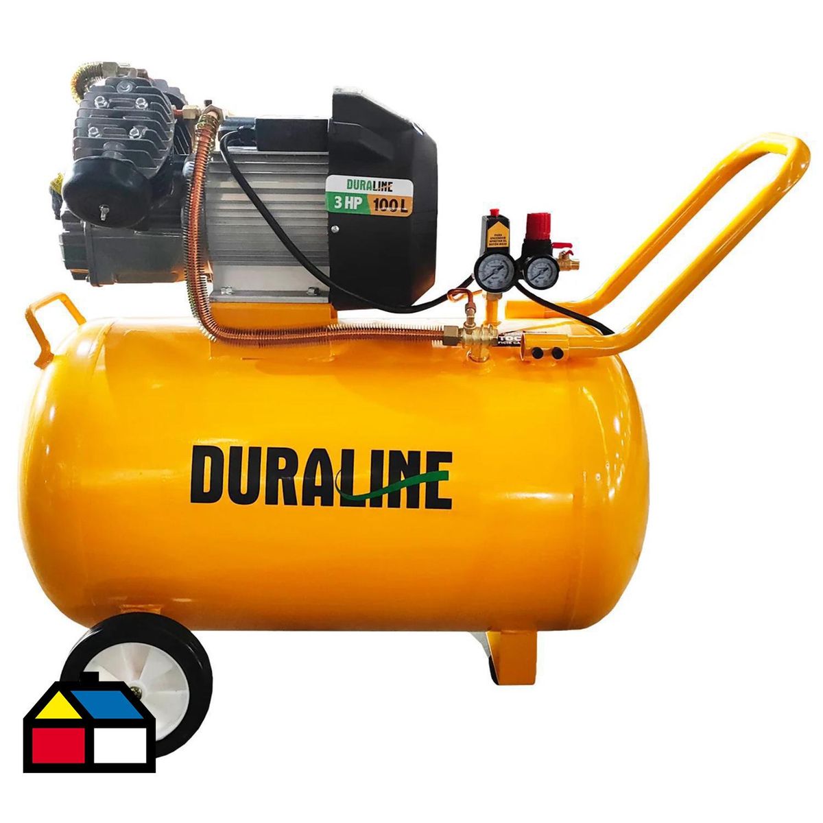 DURALINE - Compresor de Aire 3 HP 100 Litros 859 - 100