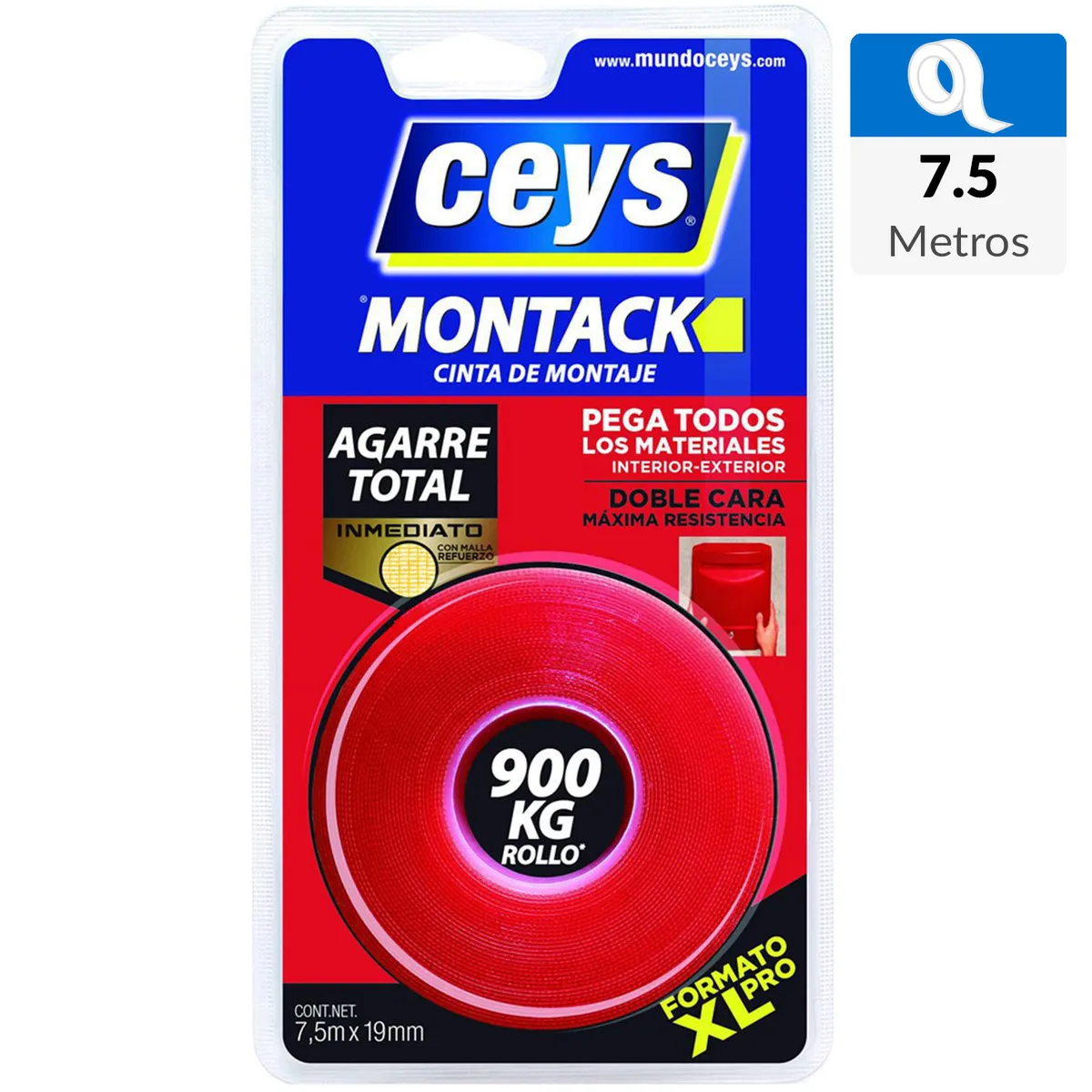 CEYS - Cinta montaje express XL 7,5 m x 19 mm