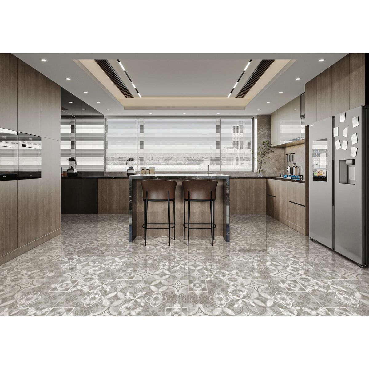 RALOSA - Porcelanato 60x60 cm Módena Brillo Gris 1.44 m2