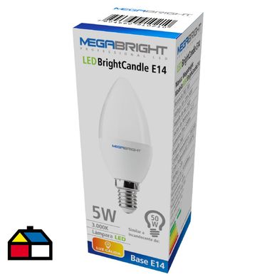 Ampolleta led C37 vela 5W/3000K E14