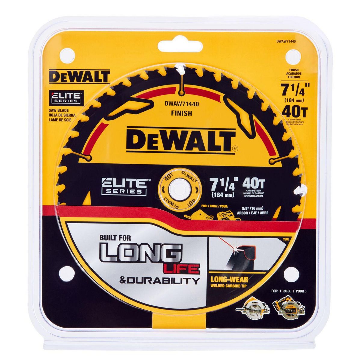 DEWALT - Disco de sierra circular 7 1/4" 40 dientes
