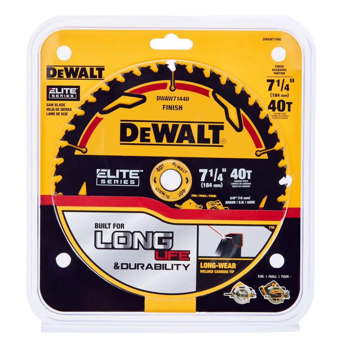 DEWALT - Disco de sierra circular 7 1/4" 60 dientes