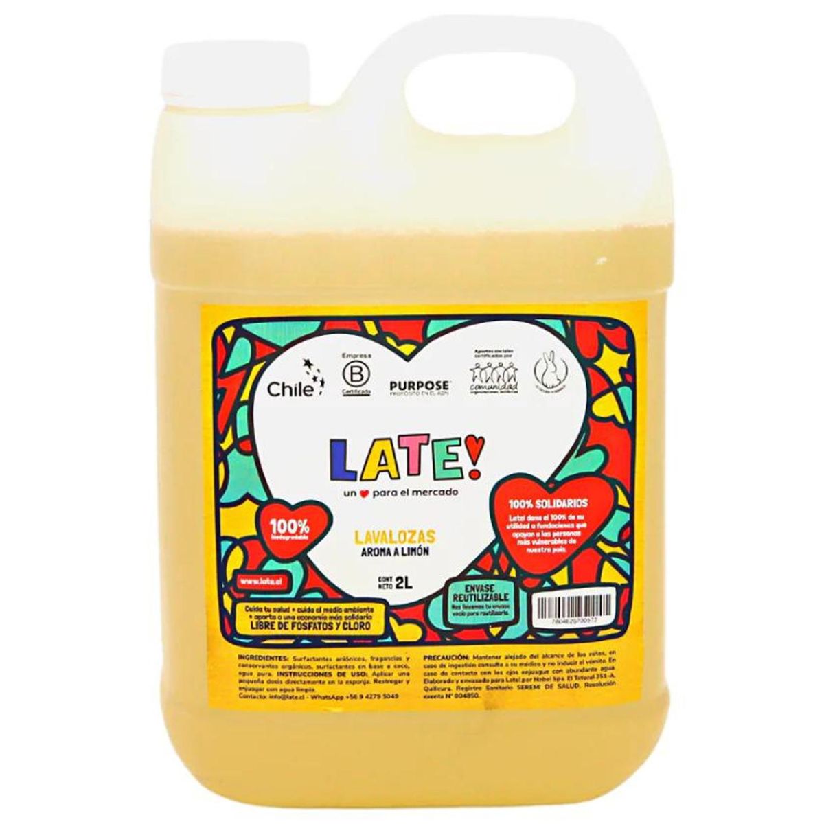 LATE HARVEST - Lavalozas Biodegradable Late Aroma Limón 2 Litros Cocina