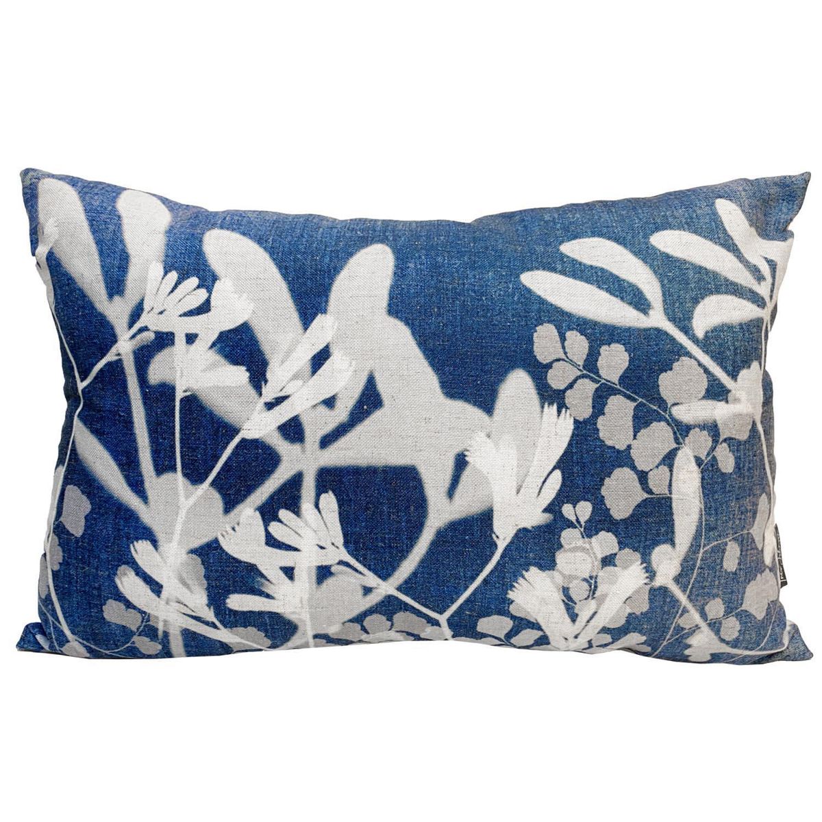 INES JOHNSON - Cojín Flora Azul 50x33 cm