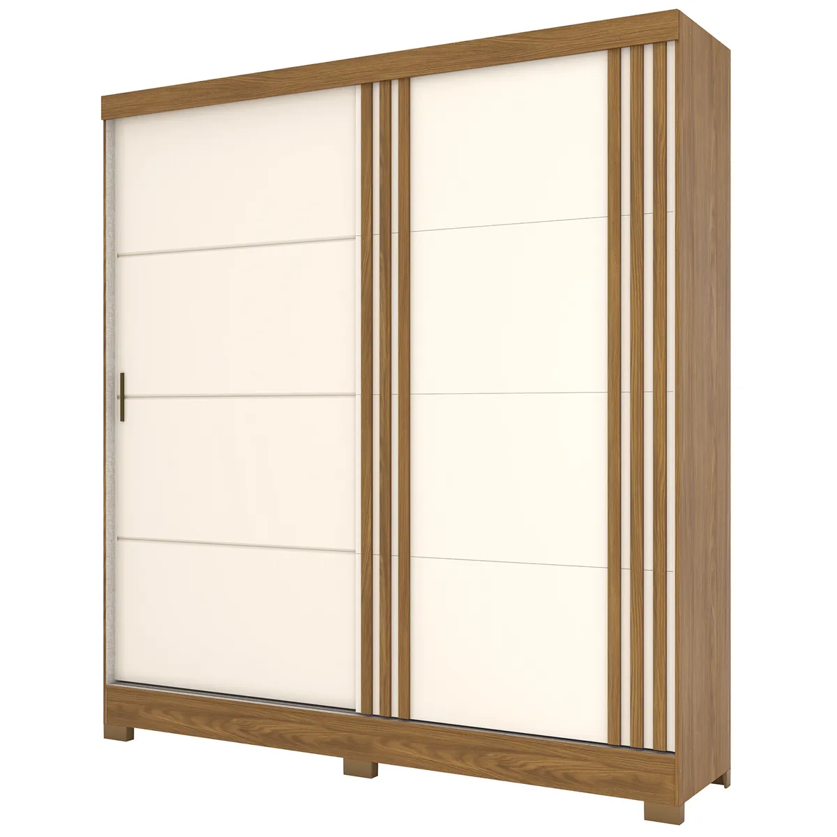 HOME MOBILI - Clóset Londres 2 Puerta(s) 3 Cajón(es) 8 Repisa(s) 200x215x48 cm Nogal/Beige