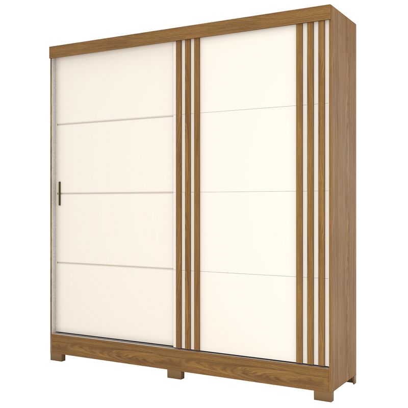HOME MOBILI - Clóset Londres 2 Puerta(s) 3 Cajón(es) 8 Repisa(s) 200x215x48 cm Nogal/Beige