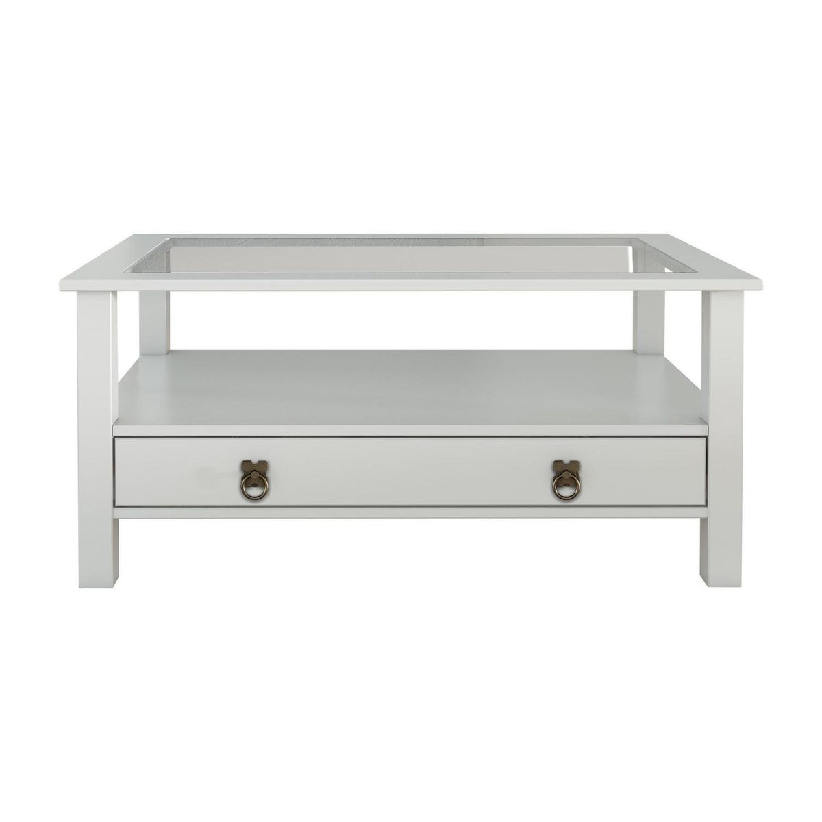 EXIT - Mesa de centro blanco cubierta vidrio