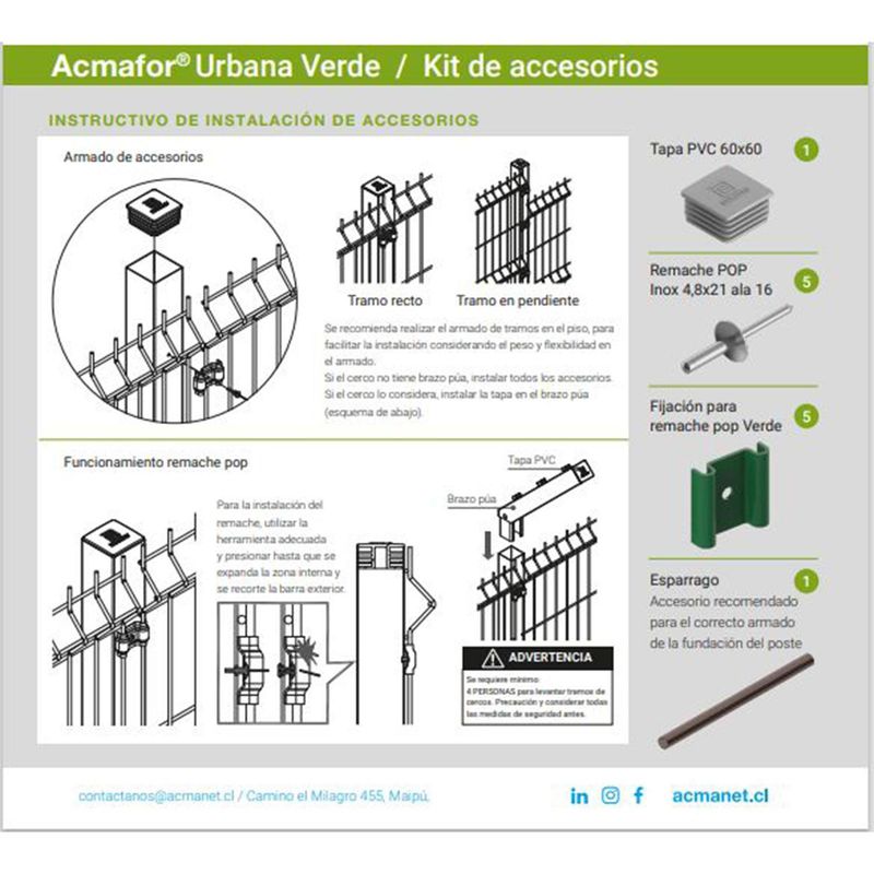 ACMAFOR - Kit accesorios verde