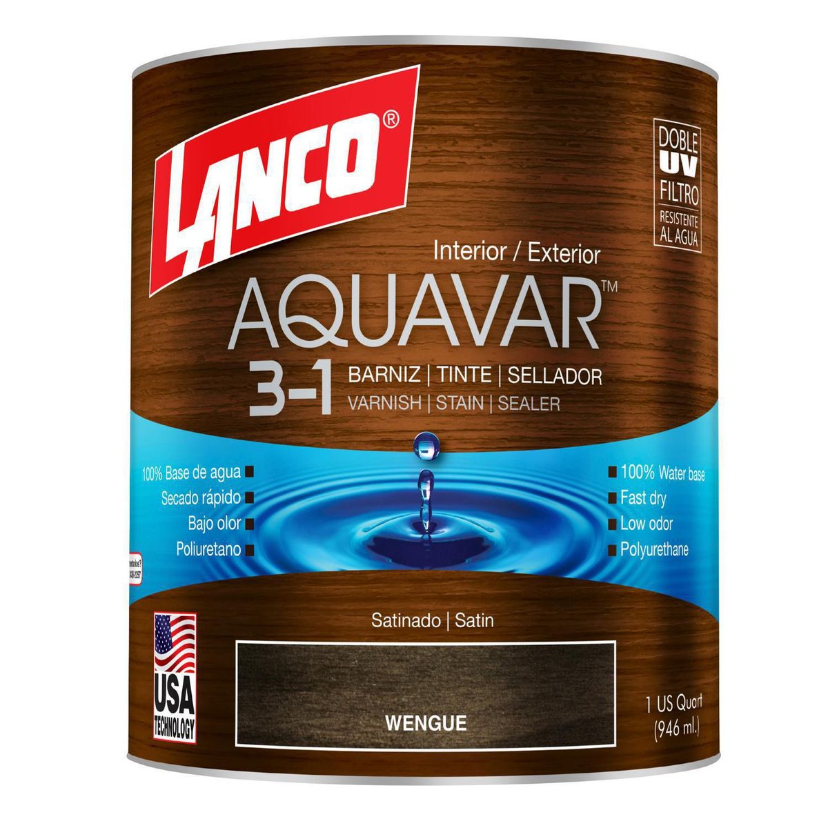 LANCO - Barniz 3 en 1 Satinado 1 l Cafe