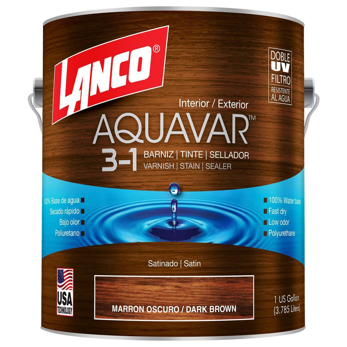 LANCO - Barniz 3 en 1 Satinado 1 galón(es) CAFE