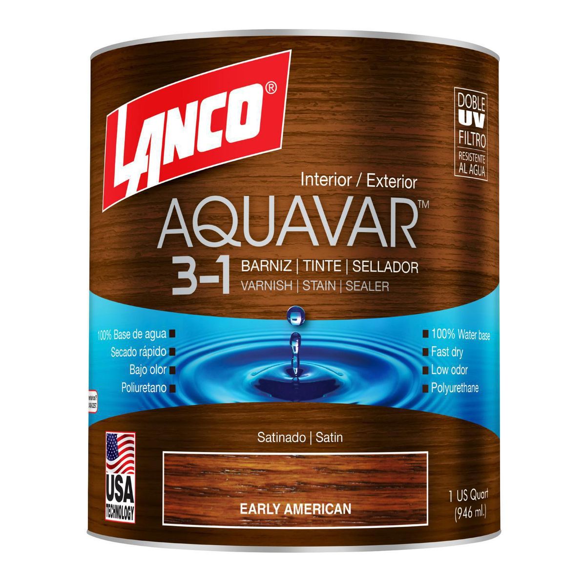 LANCO - Barniz 3 en 1 Satinado 0.946 l Arce