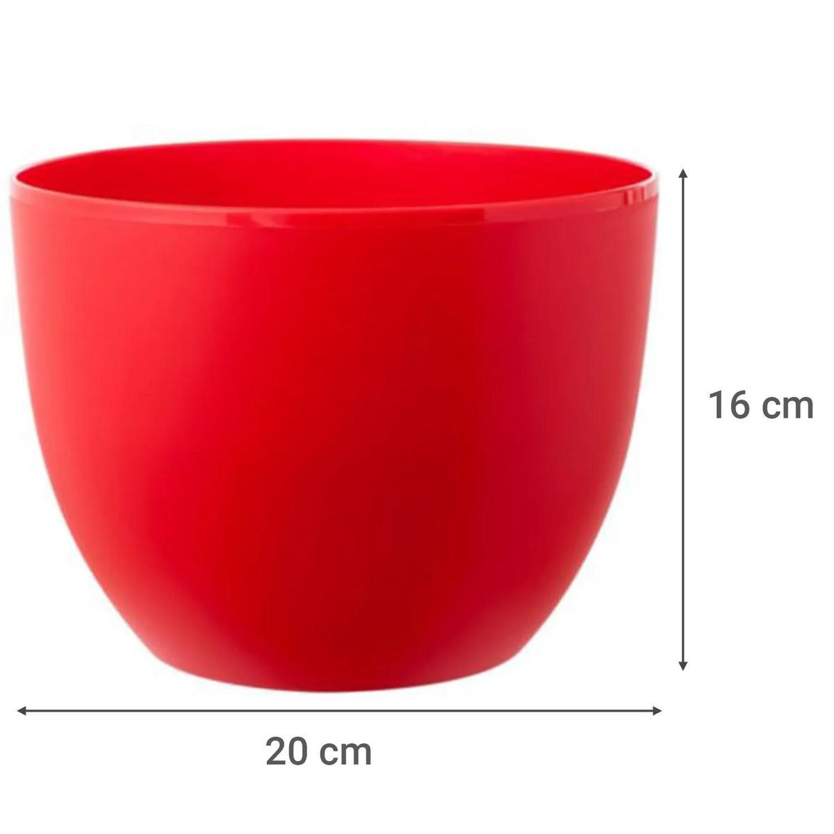 SOGA - Macetero Siena Redondo de Polipropileno 20x16 cm Rojo