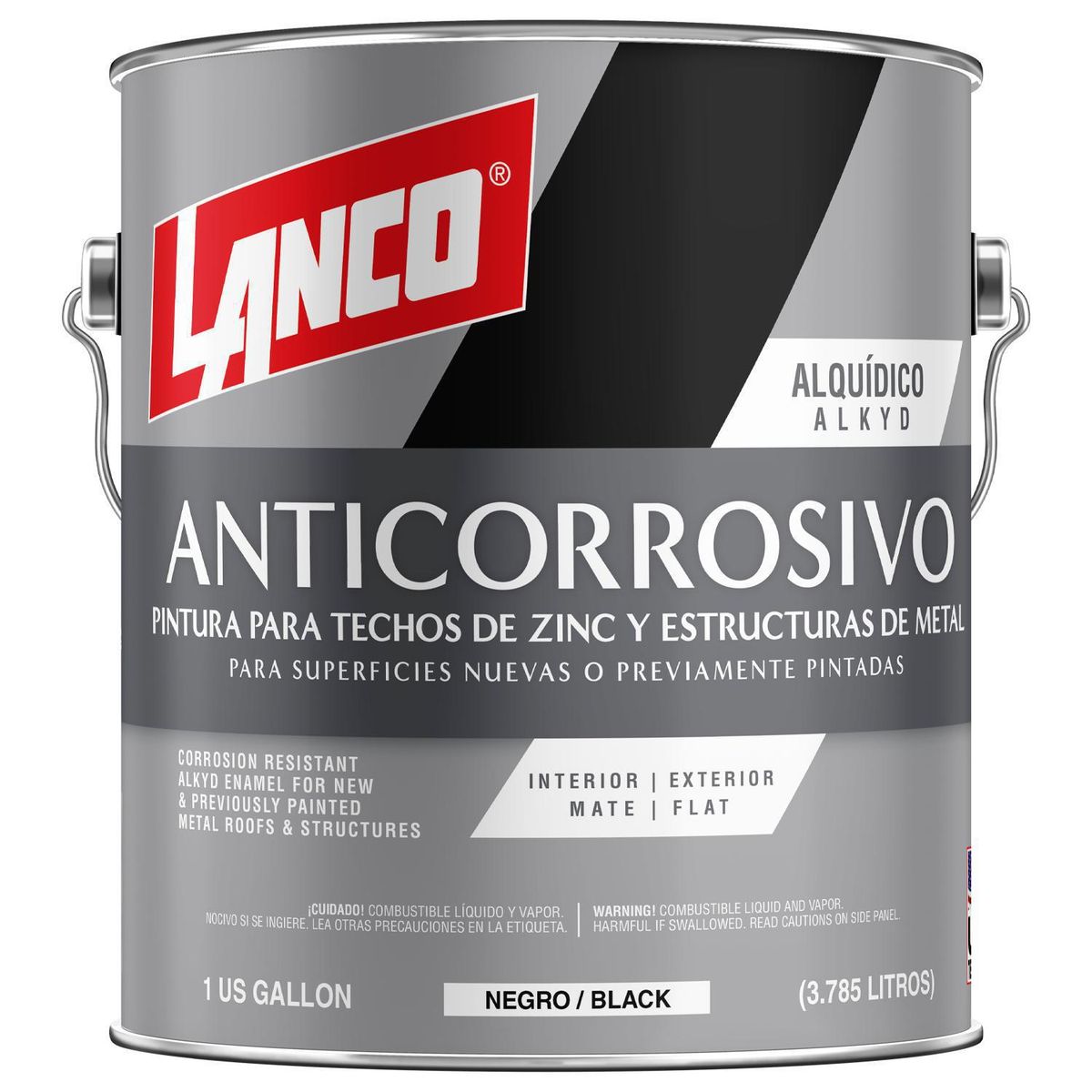 LANCO - Anticorrosivo Zinc y Estructuras Metálicas Lata 1 galón(es) Mate Negro