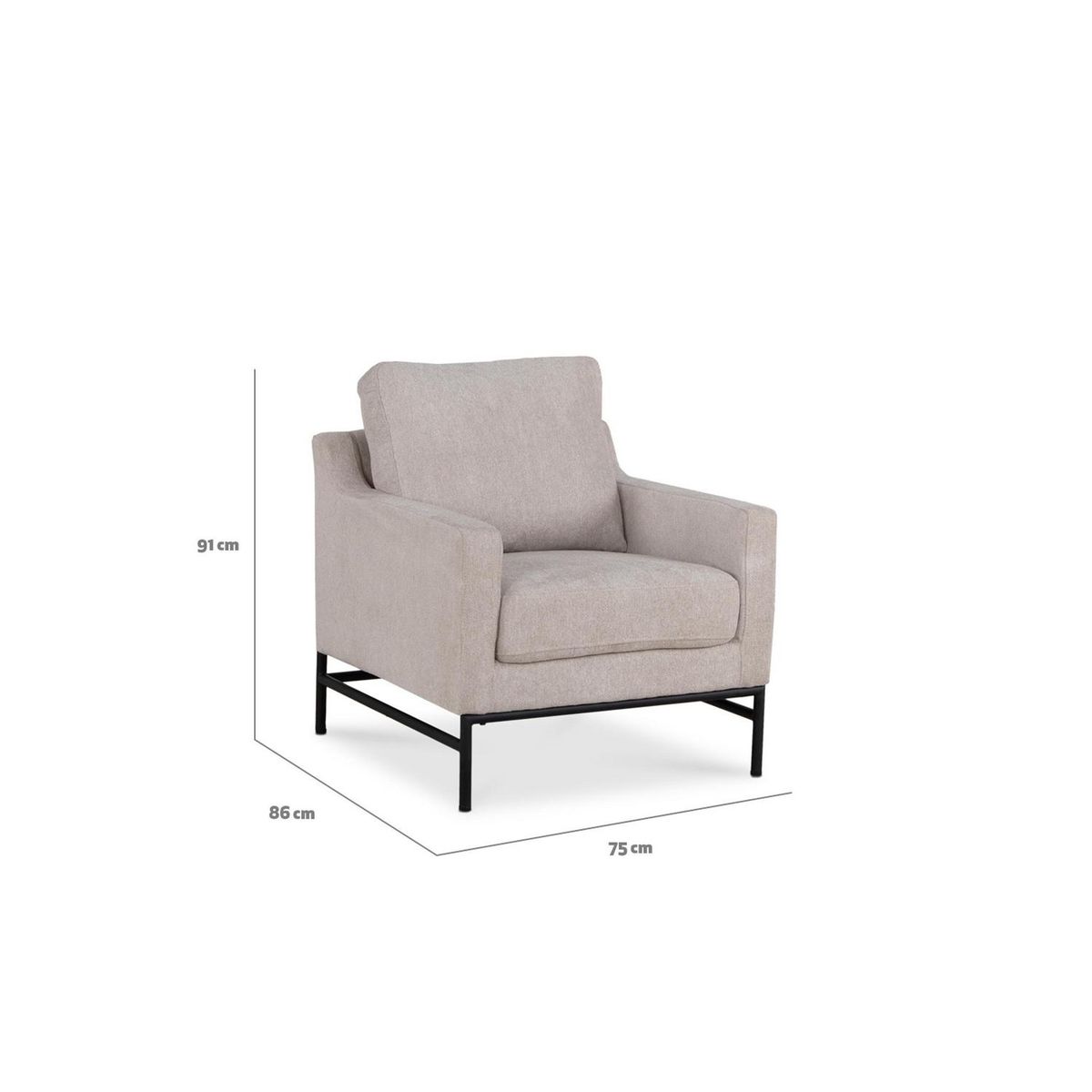 CIC - Poltrona 1 cuerpo Cilla 75x91x86 cm Beige