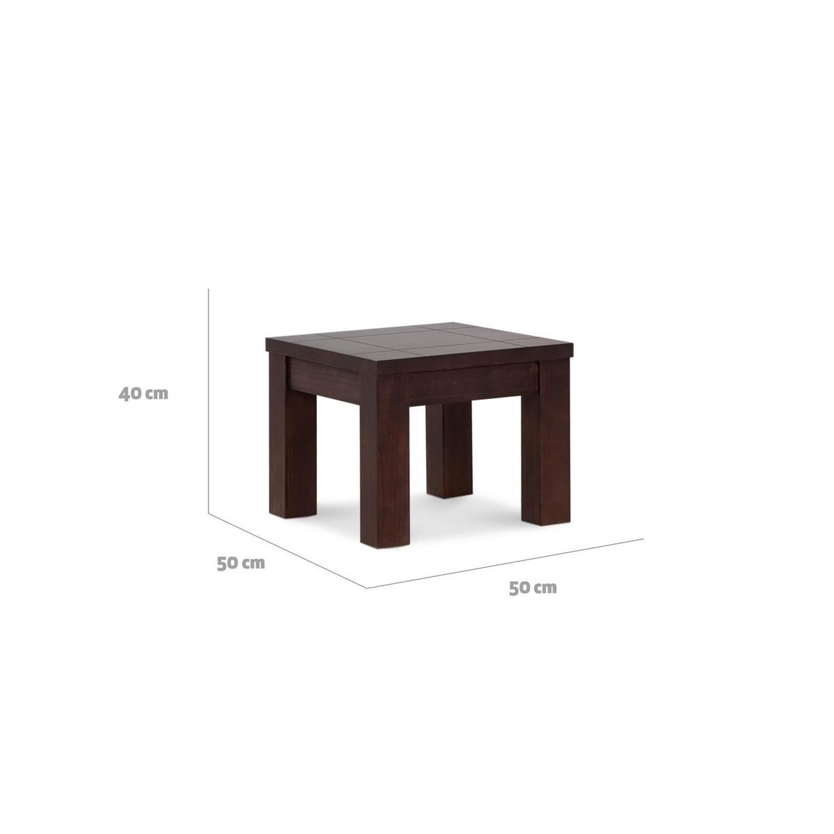 CIC - Mesa lateral Ñuble 50x50x40 cm chocolate