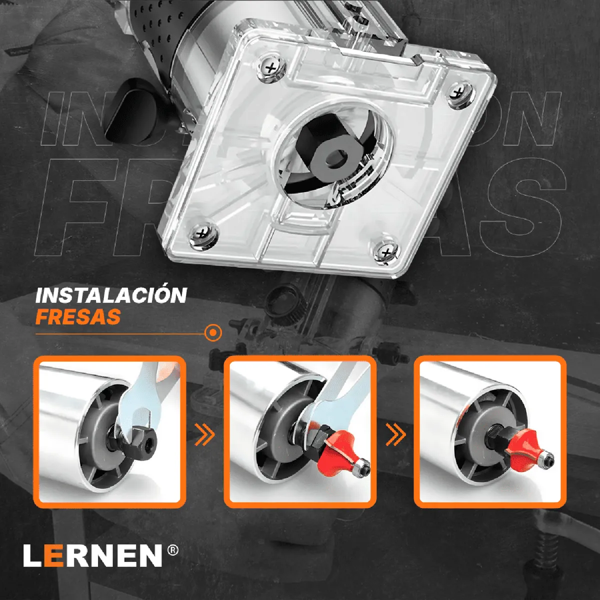 Fresadora eléctrica 550W + accesorios, marca LERNEN - Foto 2