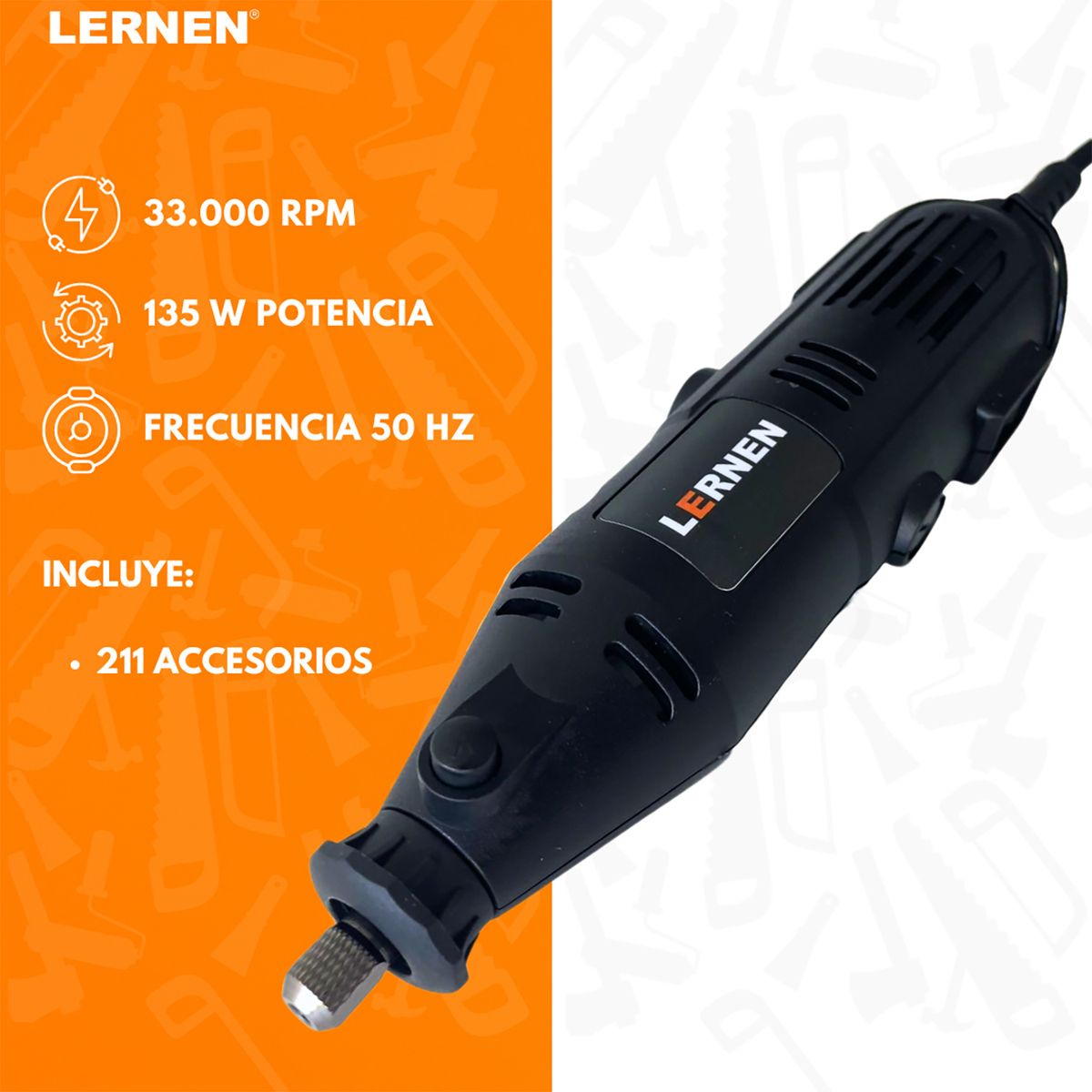 LERNEN - Herramienta multipropósito 135W - 211 piezas