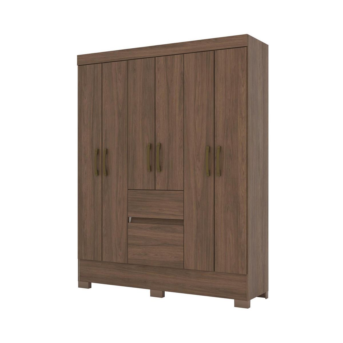 HOME MOBILI - Clóset Texas 6 Puerta(s) 2 Cajón(es) 6 Repisa(s) 142x180x40 cm Nogal