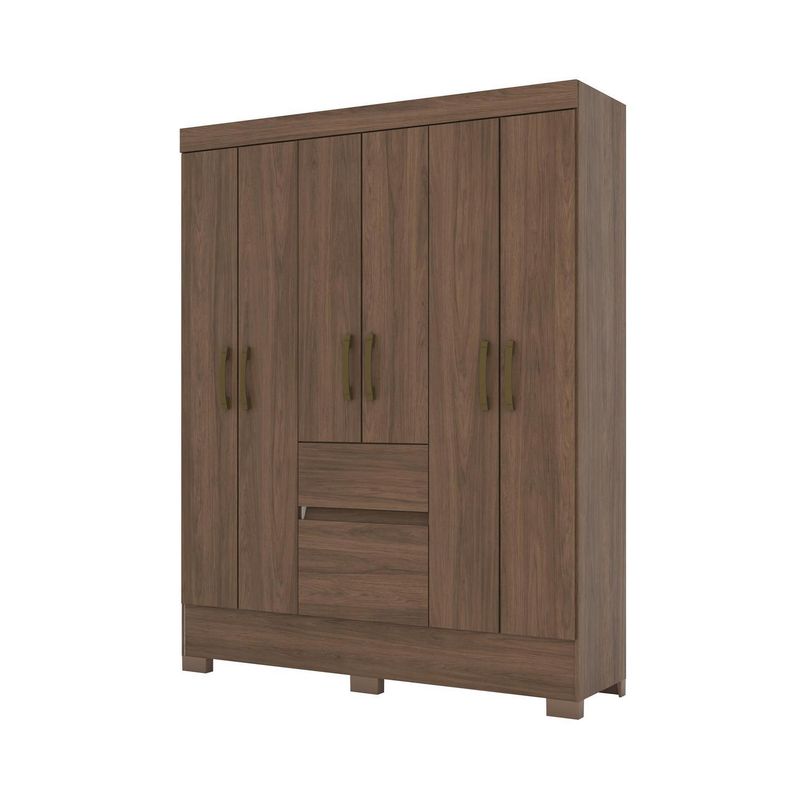 HOME MOBILI - Clóset Texas 6 Puerta(s) 6 Repisa(s) 142x180x40 cm Nogal