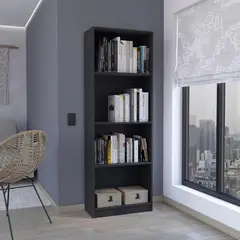 TUHOME - Estante E1 MDP 4 Nivel(es) 62.8x180.6x29.9 cm Wengué