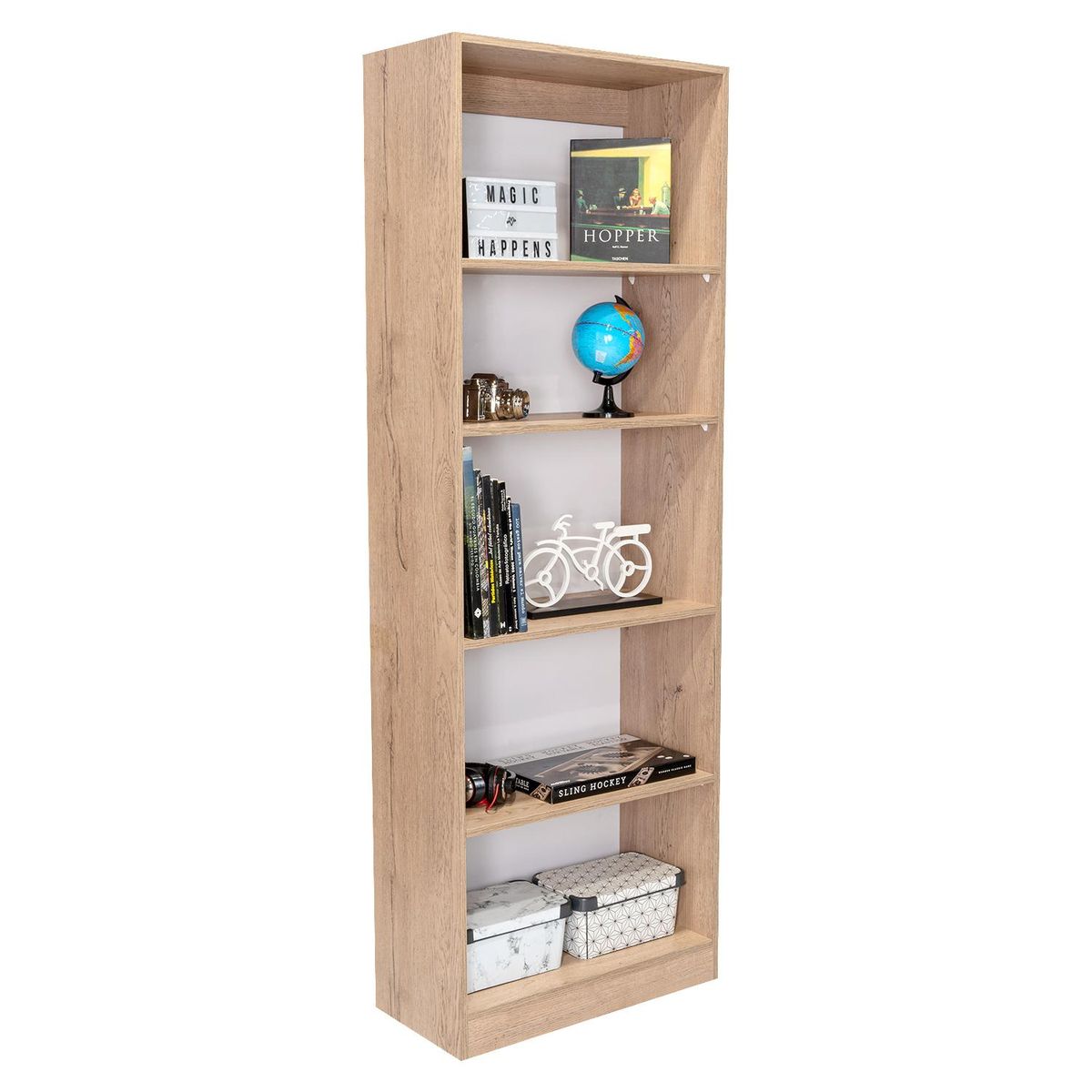 TUHOME - Estante E3 MDP 5 Nivel(es) 62.8x180.6x29 cm Macadamia