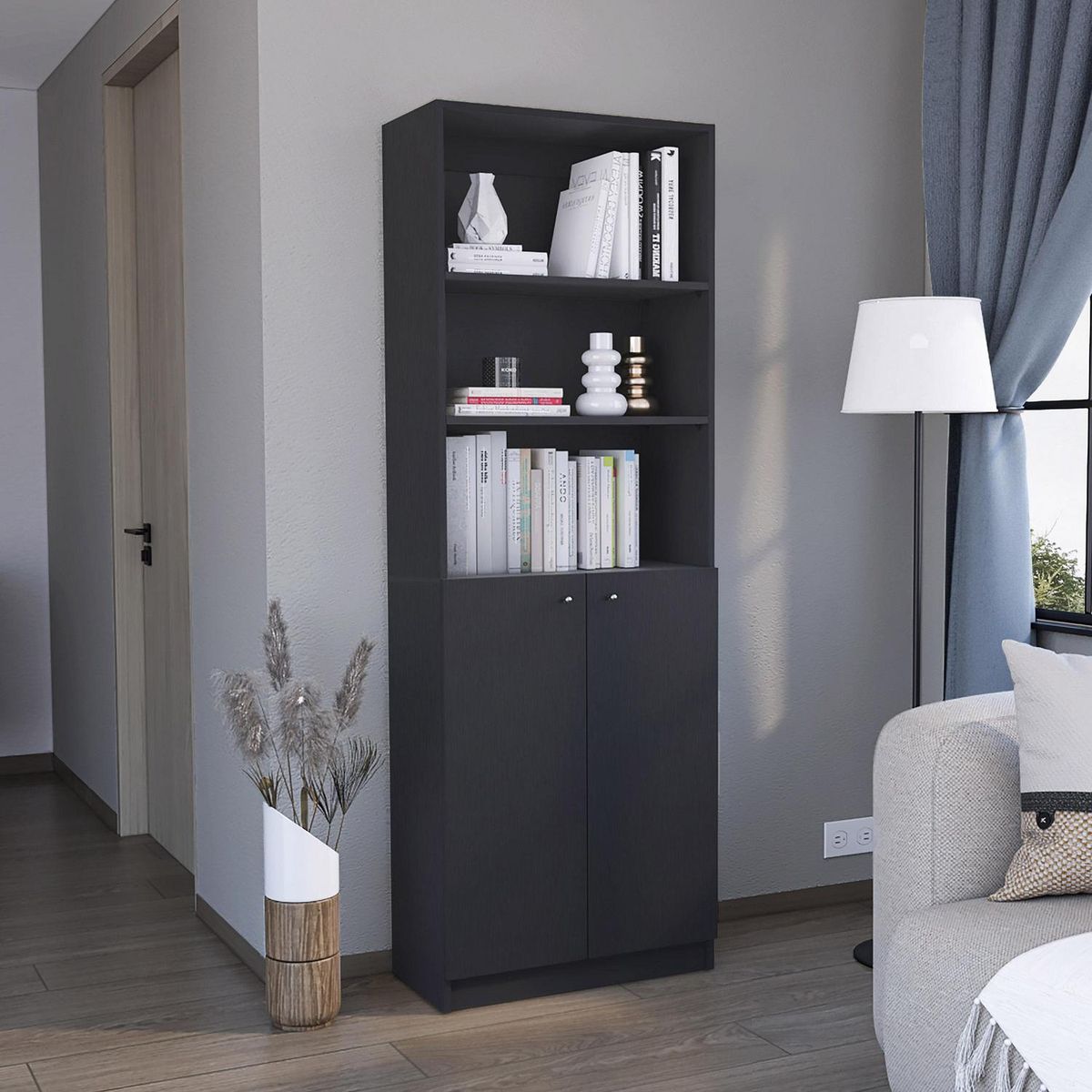 TUHOME - Estante E4 Home MDP 3 Nivel(es) 62.8x180.6x29.9 cm Wengué