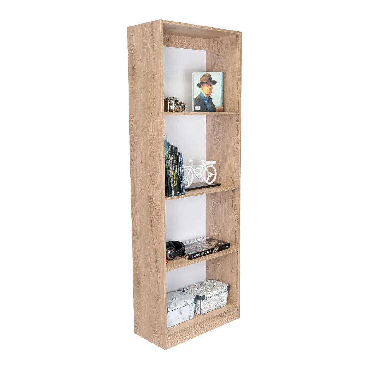 TUHOME - Estante E1 Home MDP 4 Nivel(es) 62.8x180.6x29.9 cm Macadamia