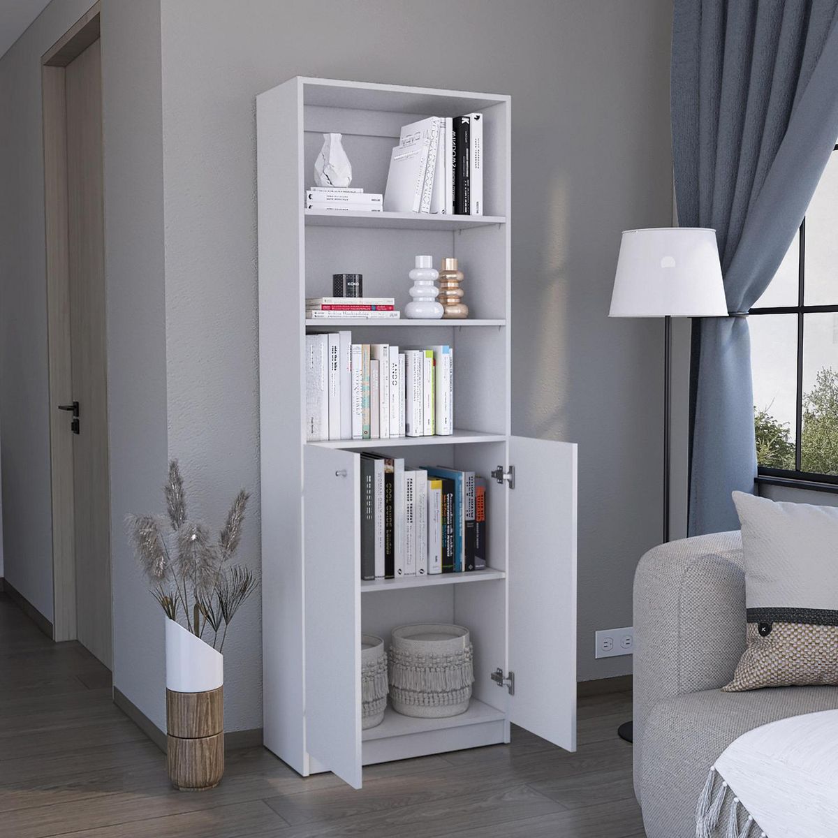 TUHOME - Estante E4 MDP 3 Nivel(es) 62.8x180.6x29.9 cm Blanco