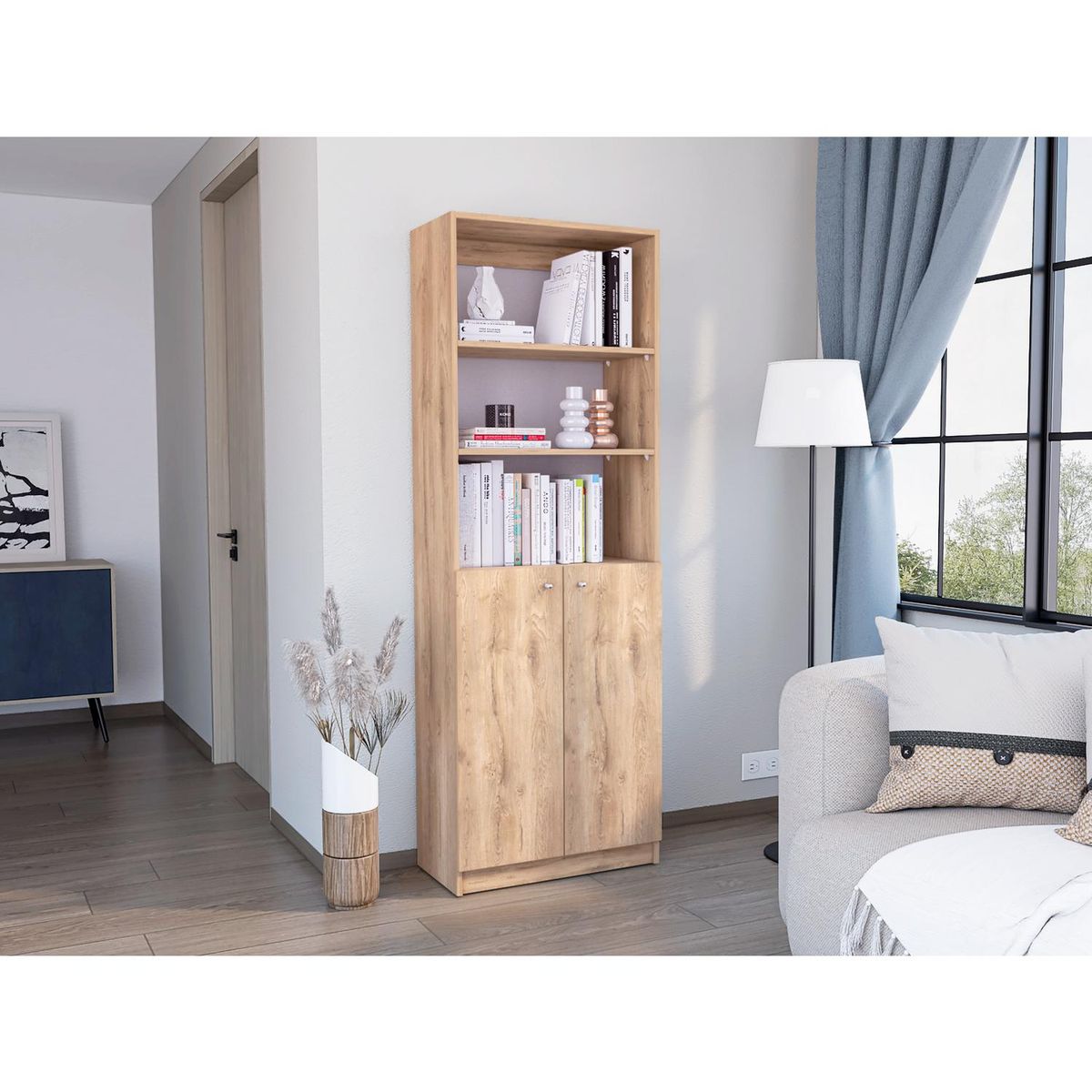 TUHOME - Estante E4 MDP 3 Nivel(es) 62.8x180.6x29.9 cm Macadamia