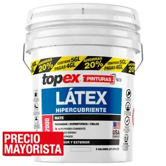 TOPEX - Pintura Látex Hipercubriente Mate 5 galón(es) Blanco