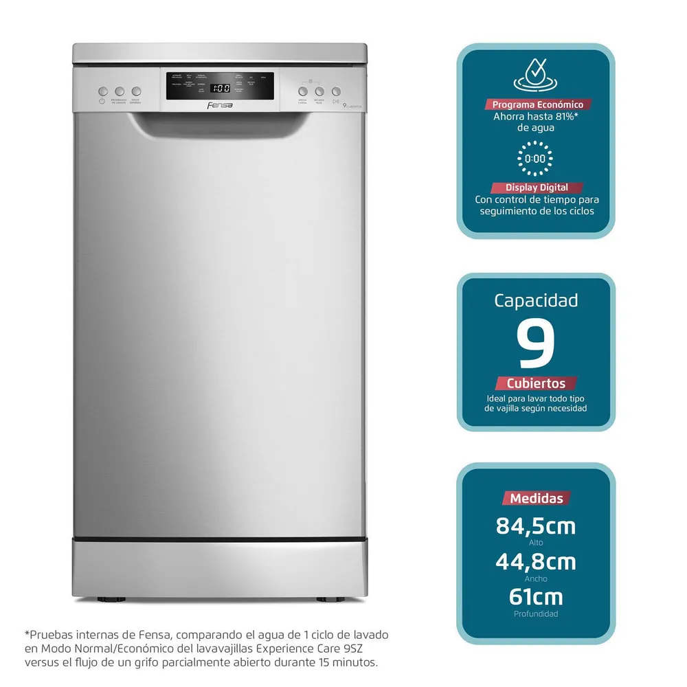 Lavavajillas 9 Cubiertos Inox Experience Care 9 SZ, foto 4