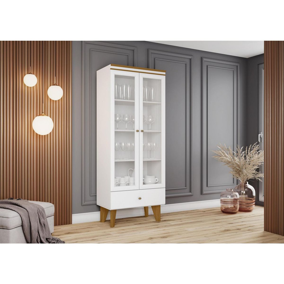 HOME MOBILI - Vitrina dos puertas Livia blanco