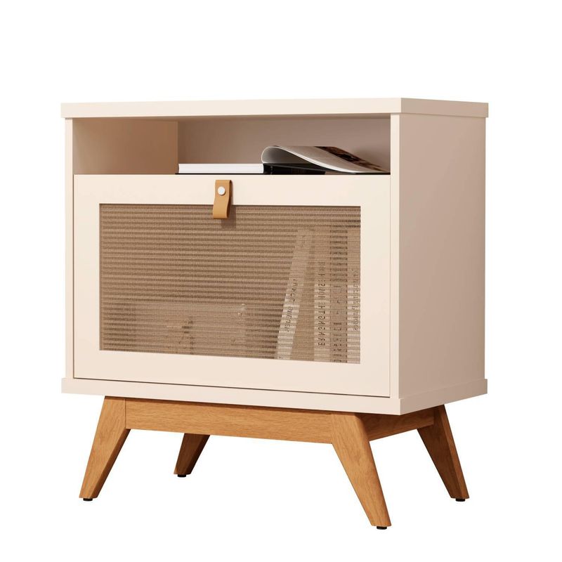 BE DESIGN - Velador 1 Puerta 1 Cajón(es) Camu 64x70x36 cm Perla
