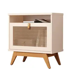 BE DESIGN - Velador 1 Puerta 1 Cajón(es) Camu 64x70x36 cm Perla