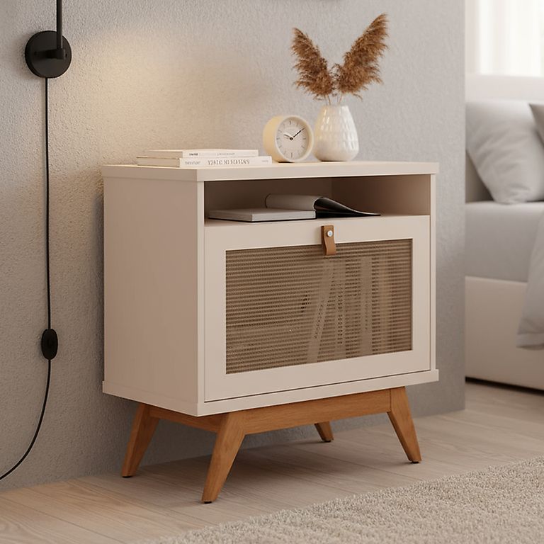 Velador 1 Puerta 1 Cajón(es) Camu 64x70x36 cm Perla