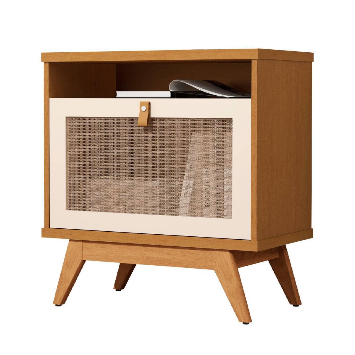 BE DESIGN - Velador 1 Puerta 1 Cajón(es) Camu 64x70x36 cm Caramelo