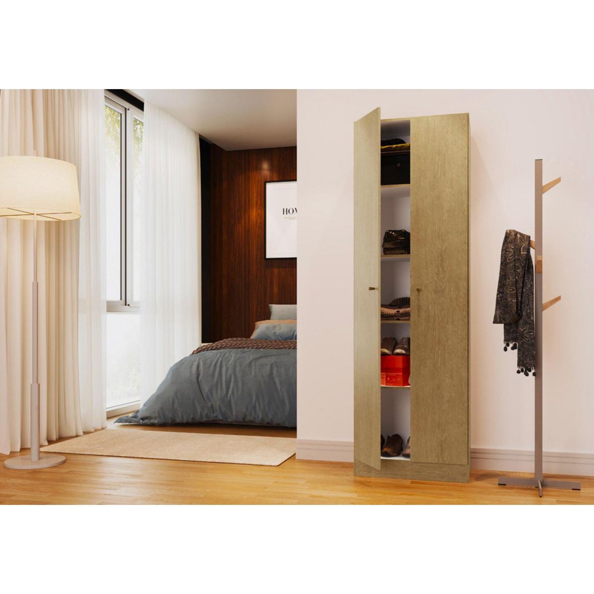 BE DESIGN - Estante Paraná MDP 5 Nivel(es) 55x174.5x31.2 cm Marrón