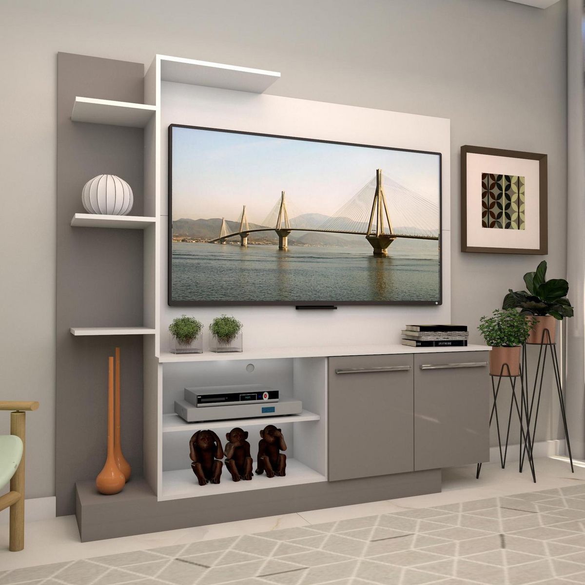 BE DESIGN - Rack Verona blanco fumé