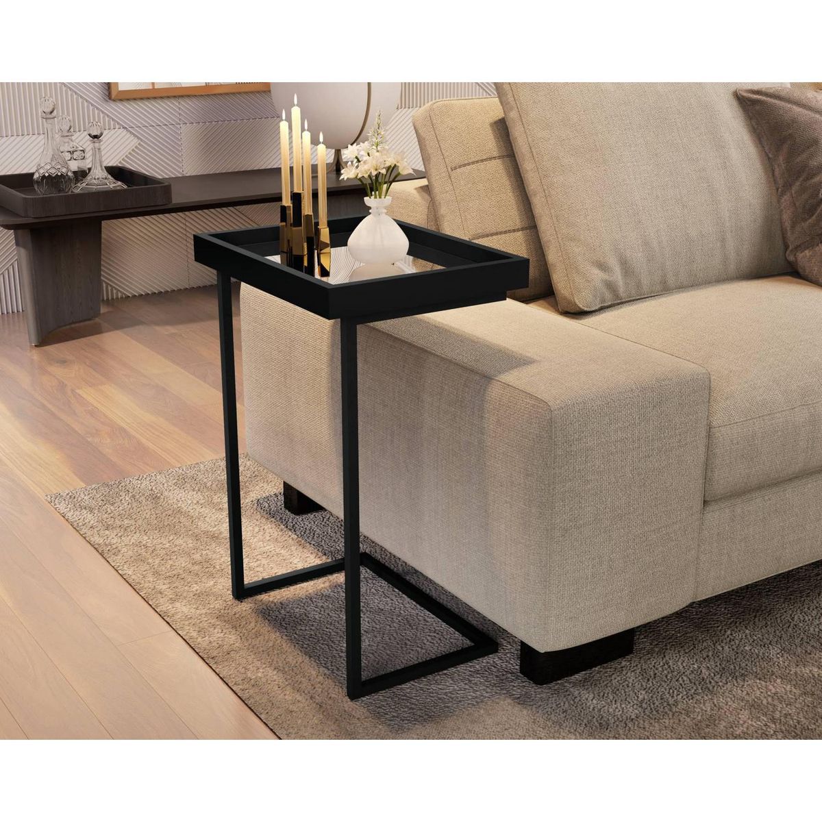 BE DESIGN - Mesa auxiliar Luxor negro