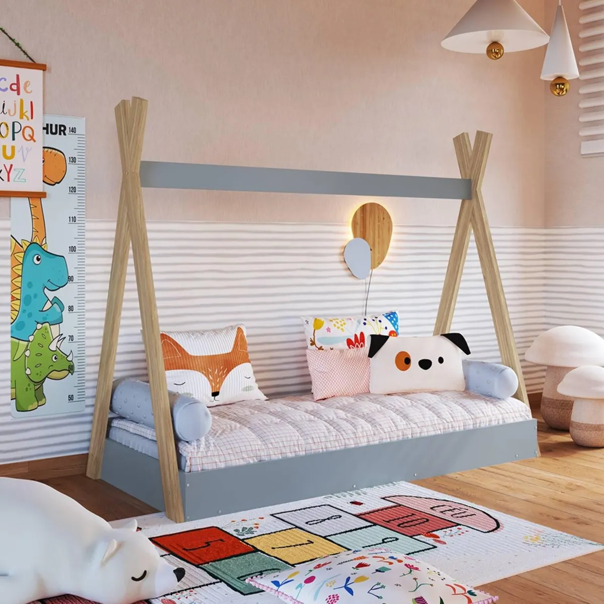 KIDSCOOL - Cama Infantil Montessori Azul